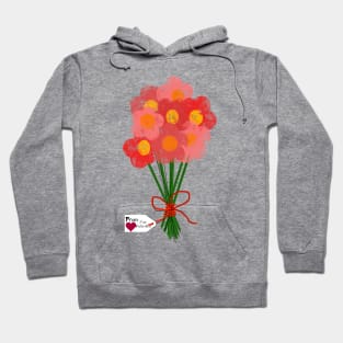 Pink Flower Bouquet for Valentines Day Hoodie